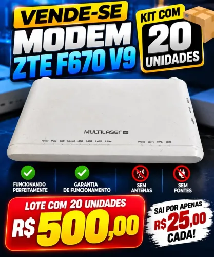 Kit 20 F670L Zte v9 sem as antenas