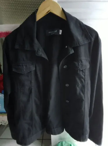 Jaqueta jeans preta masculina