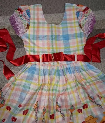 Vestido junino xadrez M