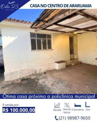 ARARUAMA, ORLA 23 IMOBILIÁRIA VENDE! CASA COM ÓTIMA LOCALIZAÇÃO