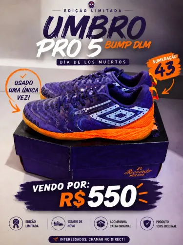 Chuteira Umbro Pro 5 Bump DLM Edição Limitada nº 43
