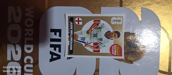 Jude Bellingham Extra Sticker Ouro Panini Copa do Mundo 2026 Original