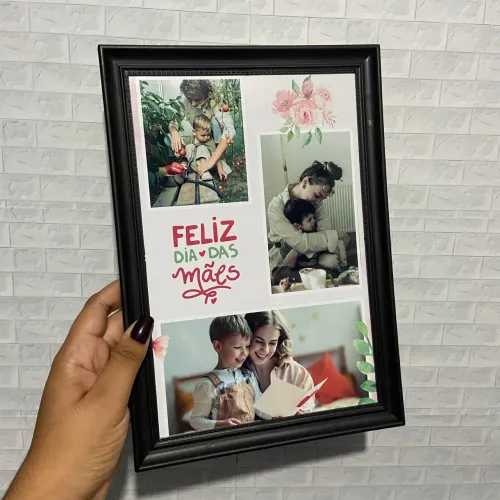 Quadro personalizado dia das mães com foto e frase