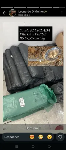 Sacola reciclada preta e verde