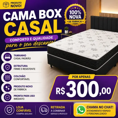 CAMA BOX CASAL - ENTREGA GRATIS