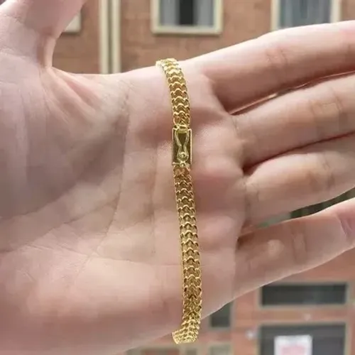 Pulseira Grumet 6mm  banhada a ouro 18k (Fecho Gaveta) 
