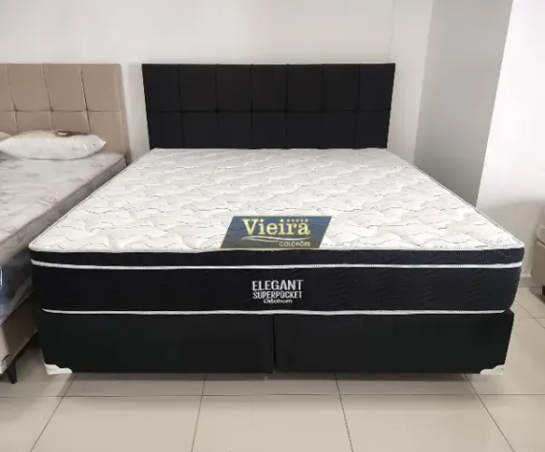 cama queen elegant ortobom brinde 2 travesseiros