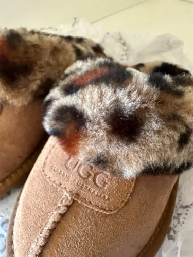 slipper scuff ugg leopard onça original infantil tam. 29/30