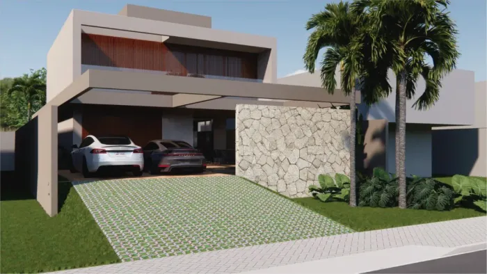 Casa de alto padrão com 385m², projeto moderno, sofisticação e total privacidade.