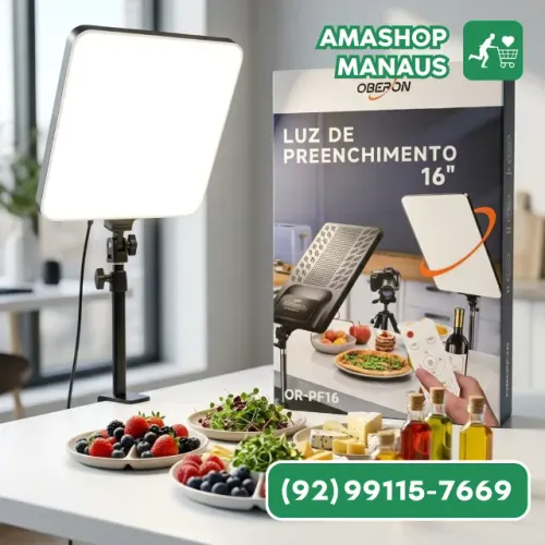 Iluminador Painel de LED Luz de Preenchimento Quadrada 16 Polegadas para Estúdio Com Tripé