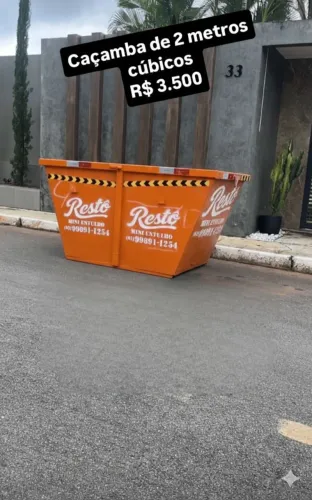Cacamba de entulho 2 metros cúbicos