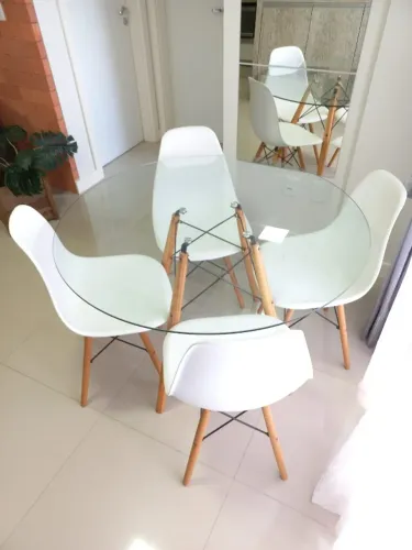 Jogo de 4 cadeiras ou bases/pés cadeira Eames Eiffel | Madeira Clara