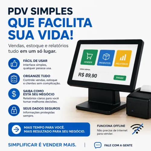 PDV - frente de caixa, sistema para comércios