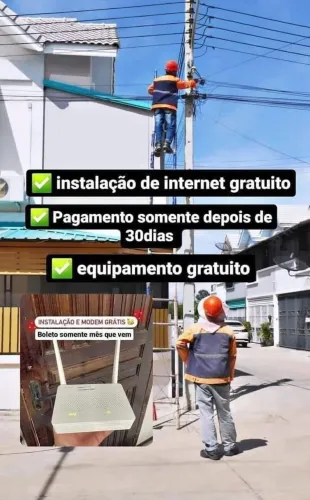 FAÇO A INSTALAÇÃO DA SUA INTERNET RESIDENCIAL