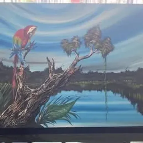 QUADRO PINTADO A MÃO - A NATUREZA SUAVE