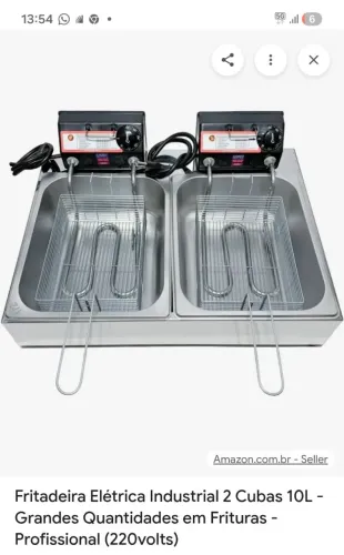 Vendo fritadeira bojo duplo eletrica nova 220v