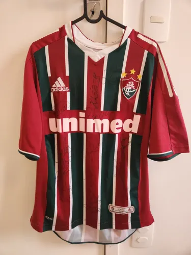 Camisa Fluminense 2003 - Assinatura Romario, Marcão e elenco