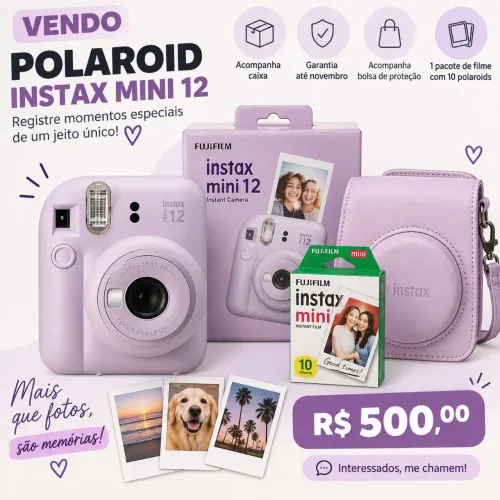 Câmera polaroid instax mini 12