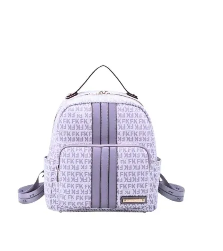 Mochila Feminina Fellipe Krein Original FK513 Monograma Lilás Lavanda