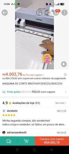 Máquina brother nova 3500