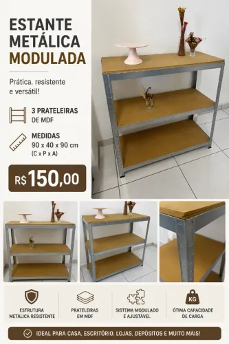 Estante metálica modulada