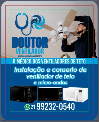 Instalação de ventilador de teto, manutenção, e conserto 