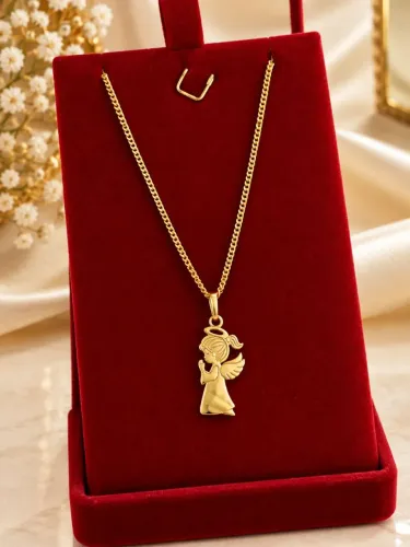 Cordão em ouro 18k com pingente de menina