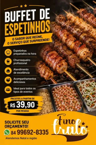 ? BUFFET DE ESPETINHOS - SABOR, PRATICIDADE E QUALIDADE PARA O SEU EVENTO!