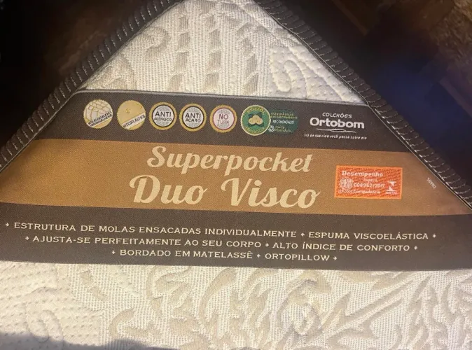 Colchão c/ base King Size Ortobom Superpocket Duo Visco