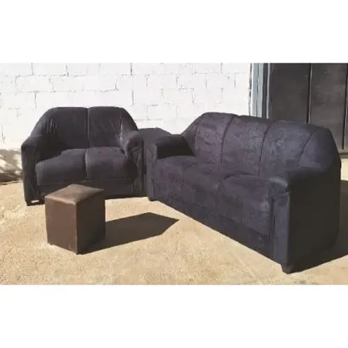 Sofa 2 e 3 Lugares Pop C/ Puff - Preto