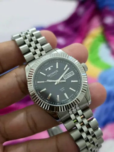 Relógio Masculino Automático Technos Riviera 38mm Azul Vidro Safira Máquina Citizen
