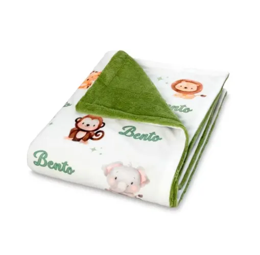 mantinha de bebe personalizada com nome e personagem