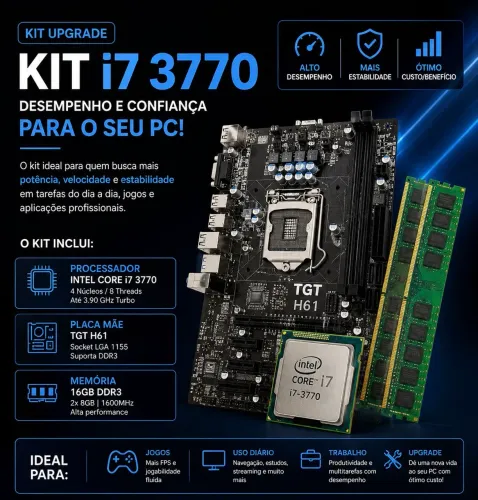 Kit i7 3770, placa tgt h61, 16gb ddr3
