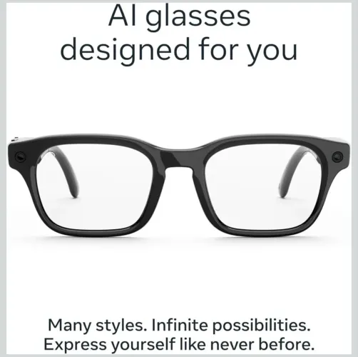 Óculos Meta, Óculos Aventurer Standard AI, Preto, Lentes Transparentes