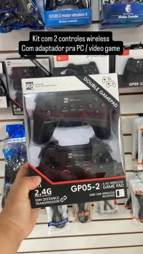Par de controles wireless para pc, game, tv box