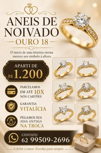 Anéis de Noivado Ouro 18