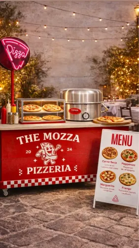 Balcão desmontável - Pizzaria