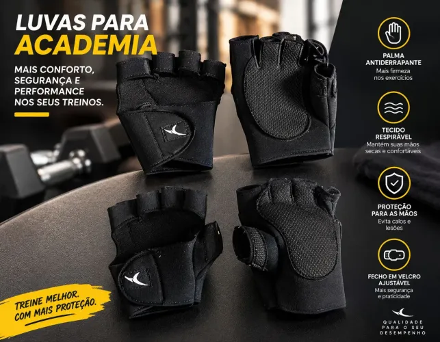 2 pares Luvas para treino tamanho M e G