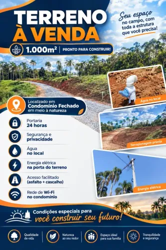 TERRENO DE 1.000M² EM CONDOMÍNIO FECHADO IBIÚNA/SP