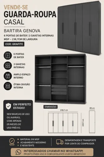 GUARDA-ROUPA CASAL BARTIRA