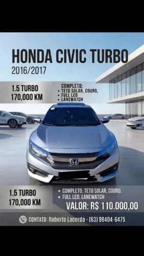 Honda Civic Sedan Touring 1.5 Turbo 16V Aut.4p 2017