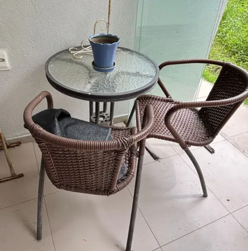 Conjunto de Mesa com 2 Cadeiras Varanda Jardim Área Externa