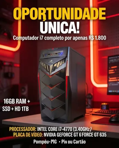 Computador i7- 16 ram HD SSD e HD 1T