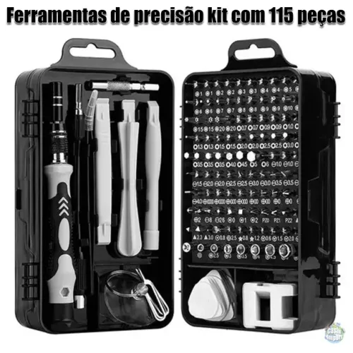 Kit chaves de precisão multiuso 115 peças
