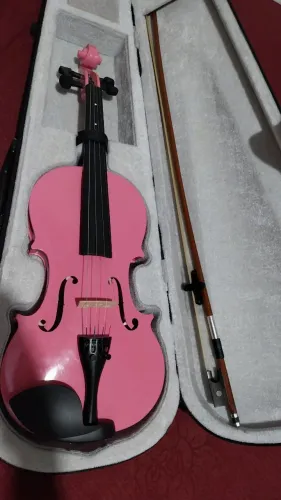 Violino Rosa 4/4 Regulado C/ Estojo Arco Breu Saldo