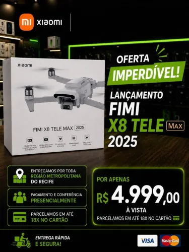 Drone XIAOMI / FIMI X8 TELEMAX 2025 / 20KM /30XZOOM EM ATÉ 18X