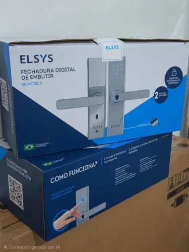 ELSYS FECHADURA DIGITAL COM BIOMETRIA - ESF-DE2000B - PRATA