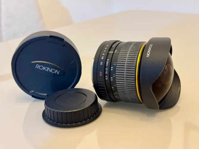 Lente Rokinon FishEye Hd8m-c 8mm F/3.5 Hd Para Canon Dslr 8-8mm