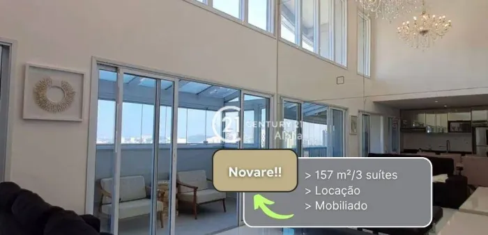 Apartamento com 3 dormitórios para alugar, 157 m² por R$ 17.260,00/mês - Melville Empresar