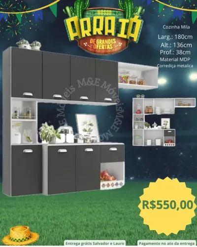 Armário de cozinha completo com entrega grátis